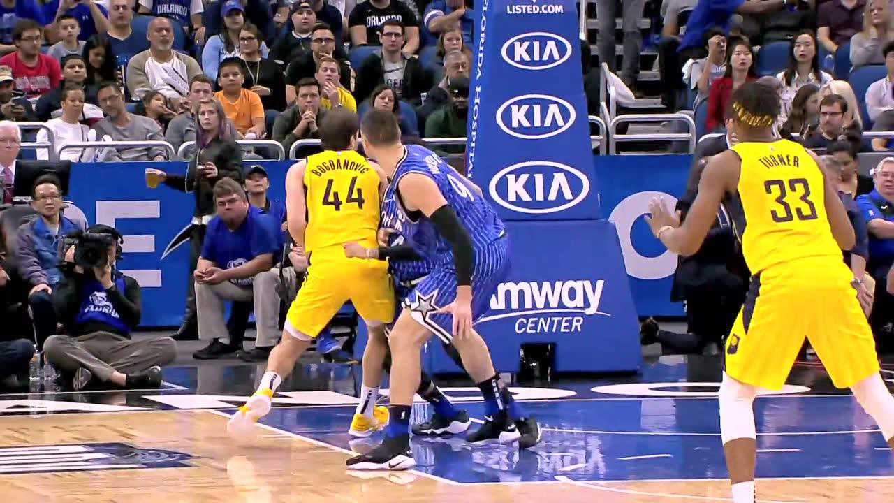 nba全场集锦原声步行者11290魔术博格达诺维奇26分带队大胜魔术