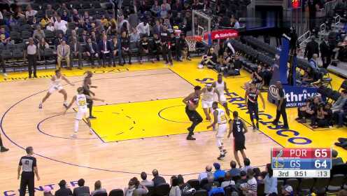 《NBA全场回放》【原声回放】开拓者vs勇士第3节 利拉德接管比赛