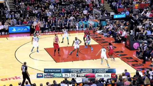 《NBA全场集锦》【原声】黄蜂96-132猛龙 猛龙主场暴走七人上双轻取黄蜂