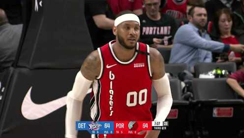 《NBA全场回放》【原声回放】活塞vs开拓者第3节 CJ神级压哨三分