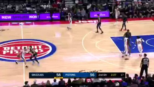 《NBA全场回放》【原声回放】灰熊vs活塞第2节 罗斯大回环拉杆上篮秀的飞起