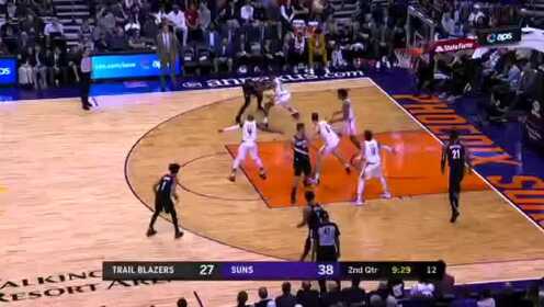 《NBA全场回放》【回放】开拓者vs太阳第2节 乌布雷战斧式劈扣
