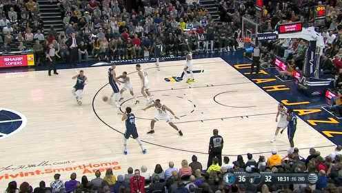 《NBA全场回放》【原声回放】独行侠vs爵士第2节 东契奇顶飞防守抛投命中