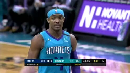 《NBA全场回放》【原声回放】步行者vs黄蜂第4节 沃伦急停对抗打三分