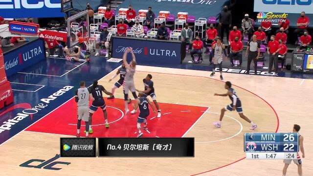 28日NBA十佳球 兰德尔滑翔劈扣罗斯压哨logo shot