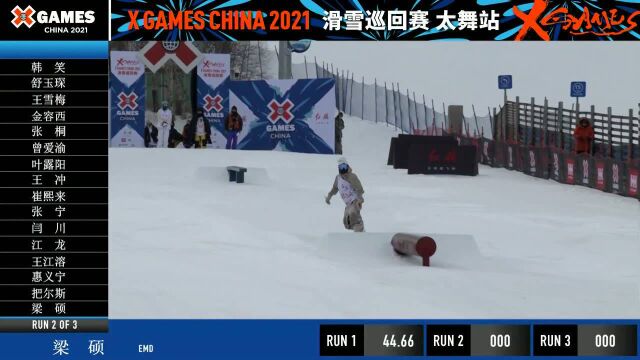 X GAMES:梁硕不受首轮失误影响斩获次轮全场最高分