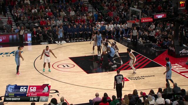 NBA常规赛：灰熊vs开拓者全场英文原声回放