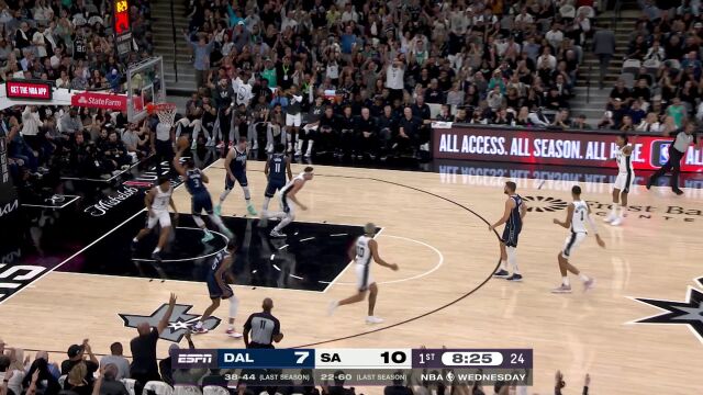 职业生涯首次运动战得分！文班亚马张弓搭箭三分穿针