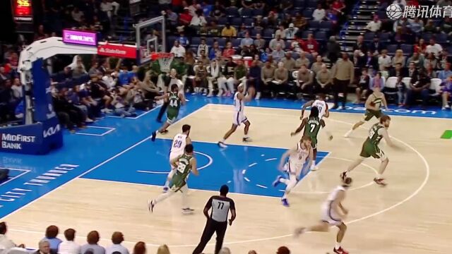 NBA：字母18+10利拉德11中2雷霆大胜雄鹿