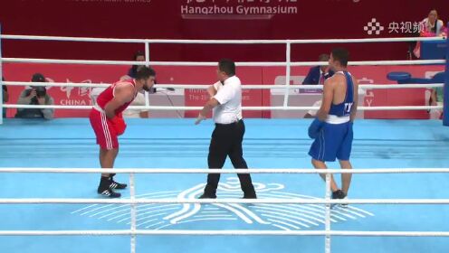 【回放】杭州亚运会拳击男子80公斤级1/4决赛：艾哈迈德 古松vs沙博斯 涅格马图洛耶夫