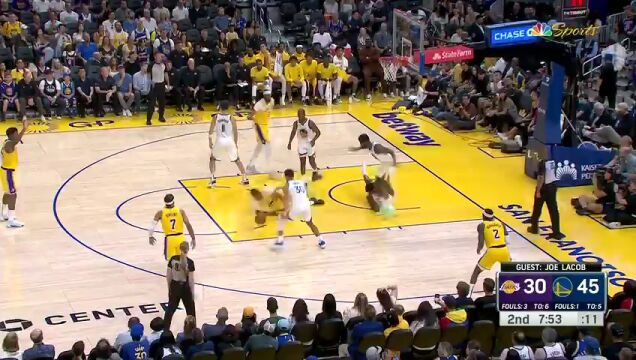 洛杉矶湖人vs金州勇士第2节中文解说回放