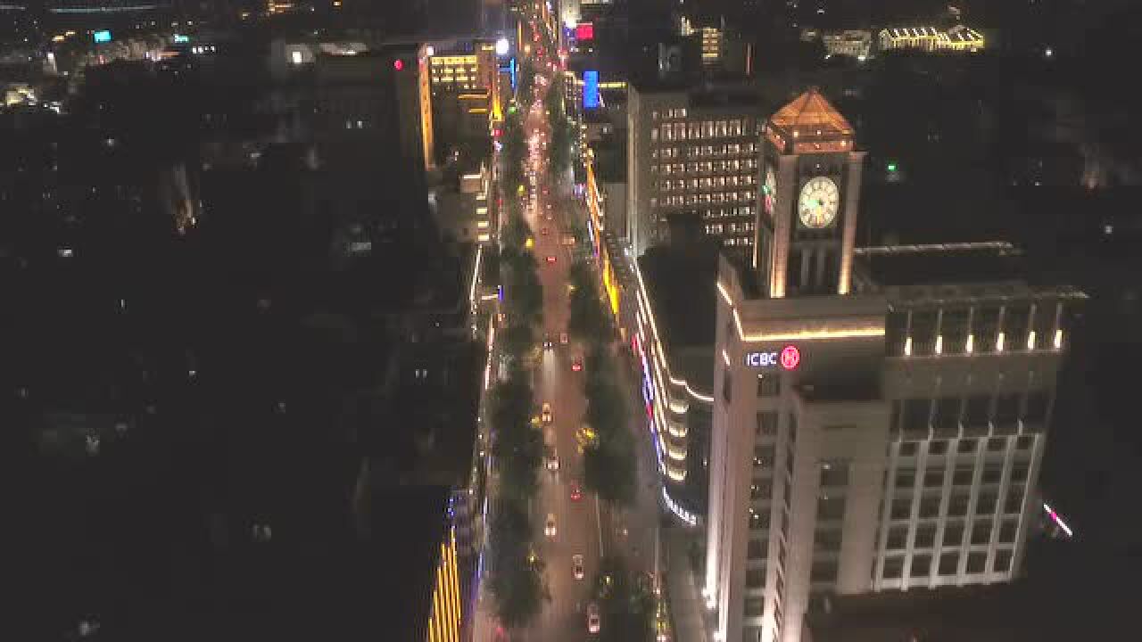 航拍浙江衢州夜景_腾讯视频