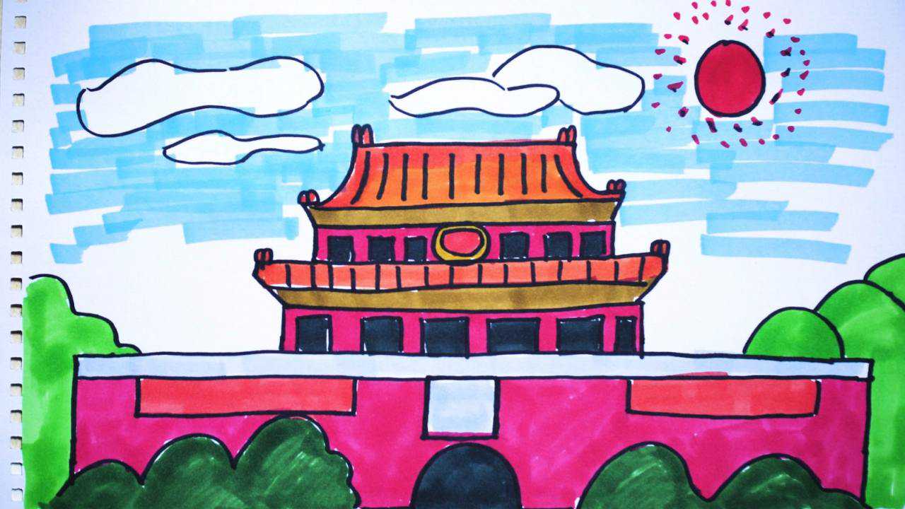 北京天安儿童手绘图片