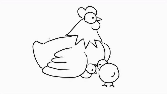 鸡妈妈与小鸡儿童亲子简笔画 宝宝轻松学画画