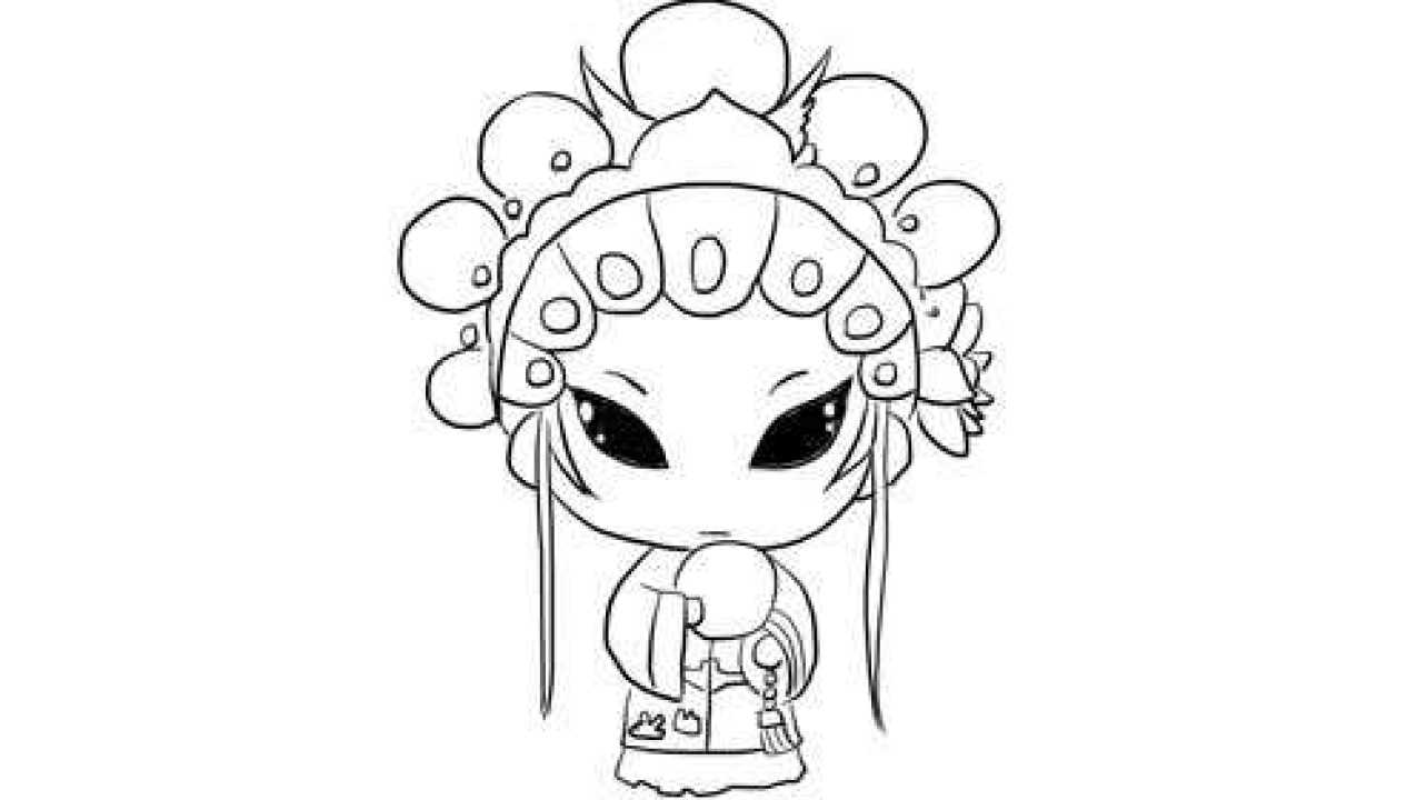 京剧q版人物儿童亲子简笔画宝宝轻松学画画