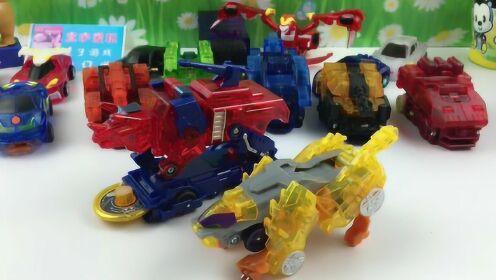 机甲兽神爆裂飞车噬魂战虎v翡翠石龙玩具拆箱视频