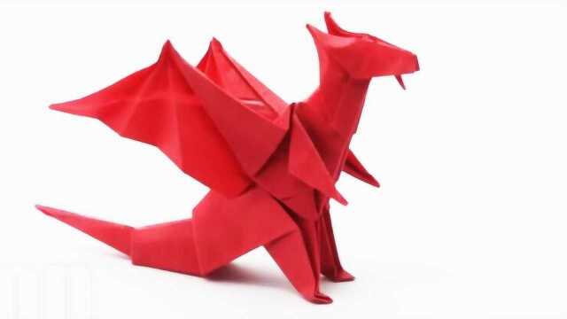 折一只翼龙折纸大全图解简单又漂亮的立体恐龙的折法