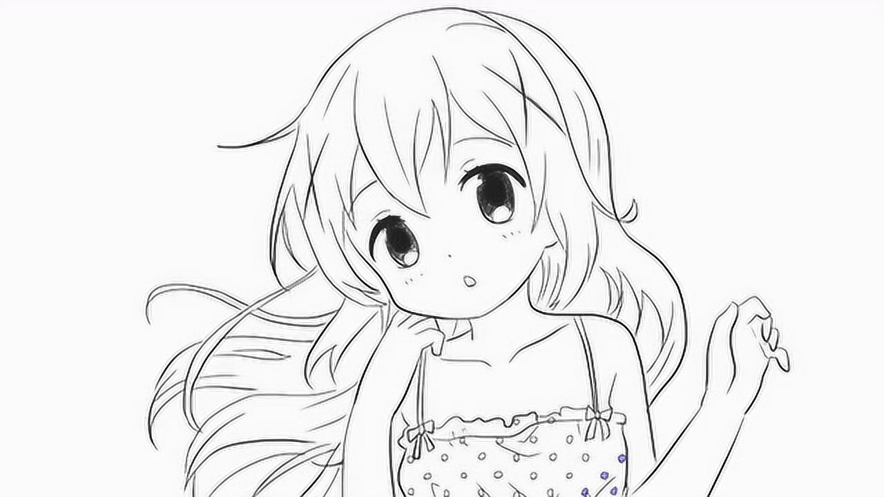 天真可爱的小女孩动漫人物简笔画_腾讯视频