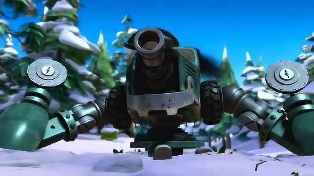 熊出没之过大年 萝卜头把伐木机引进自己挖的洞里