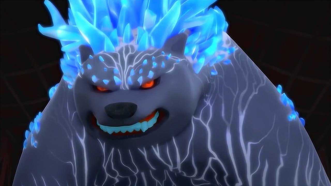 熊出没之雪岭熊风,大白熊被坏人激怒,瞬间变了样,光头强被吓到了