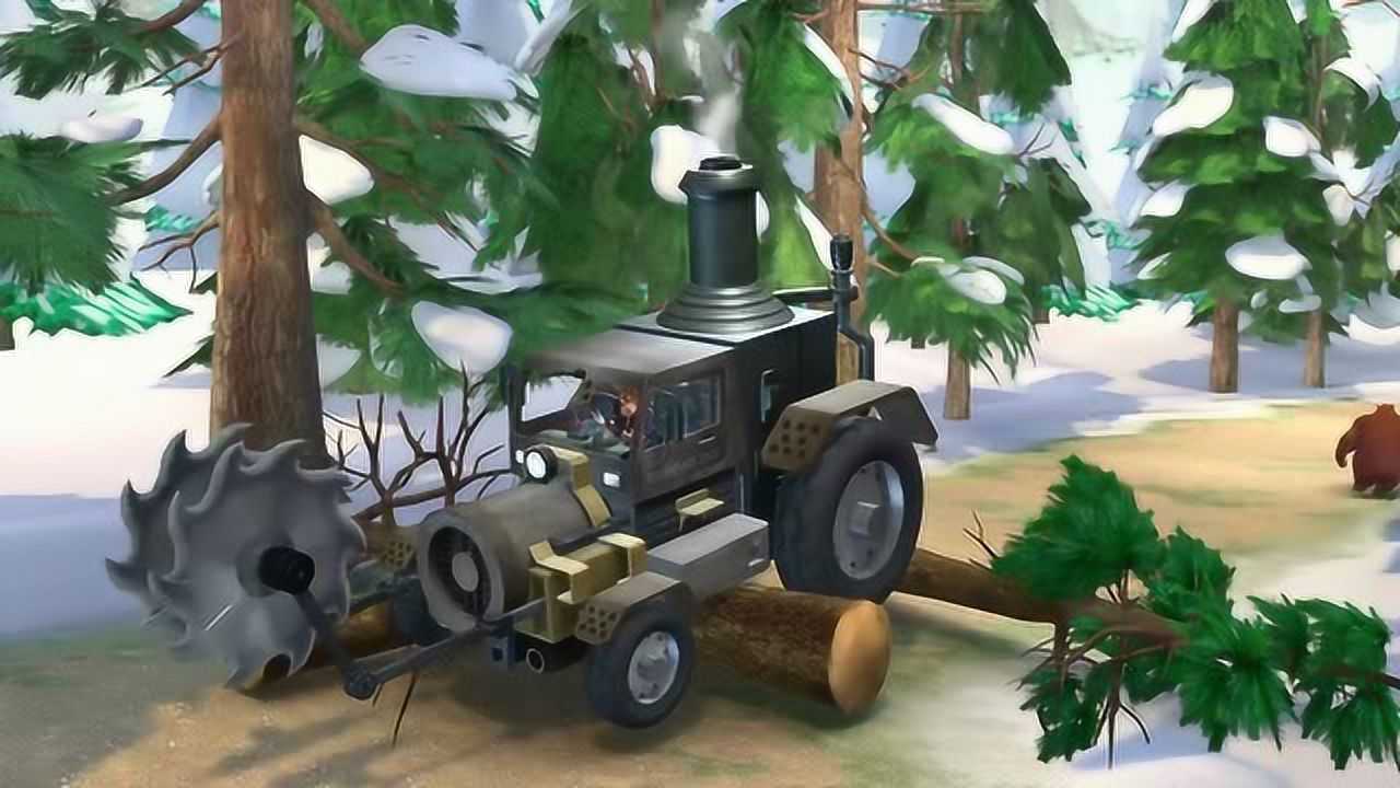 熊出没:强氏蒸汽机被木头困住,却是见证奇迹的时候