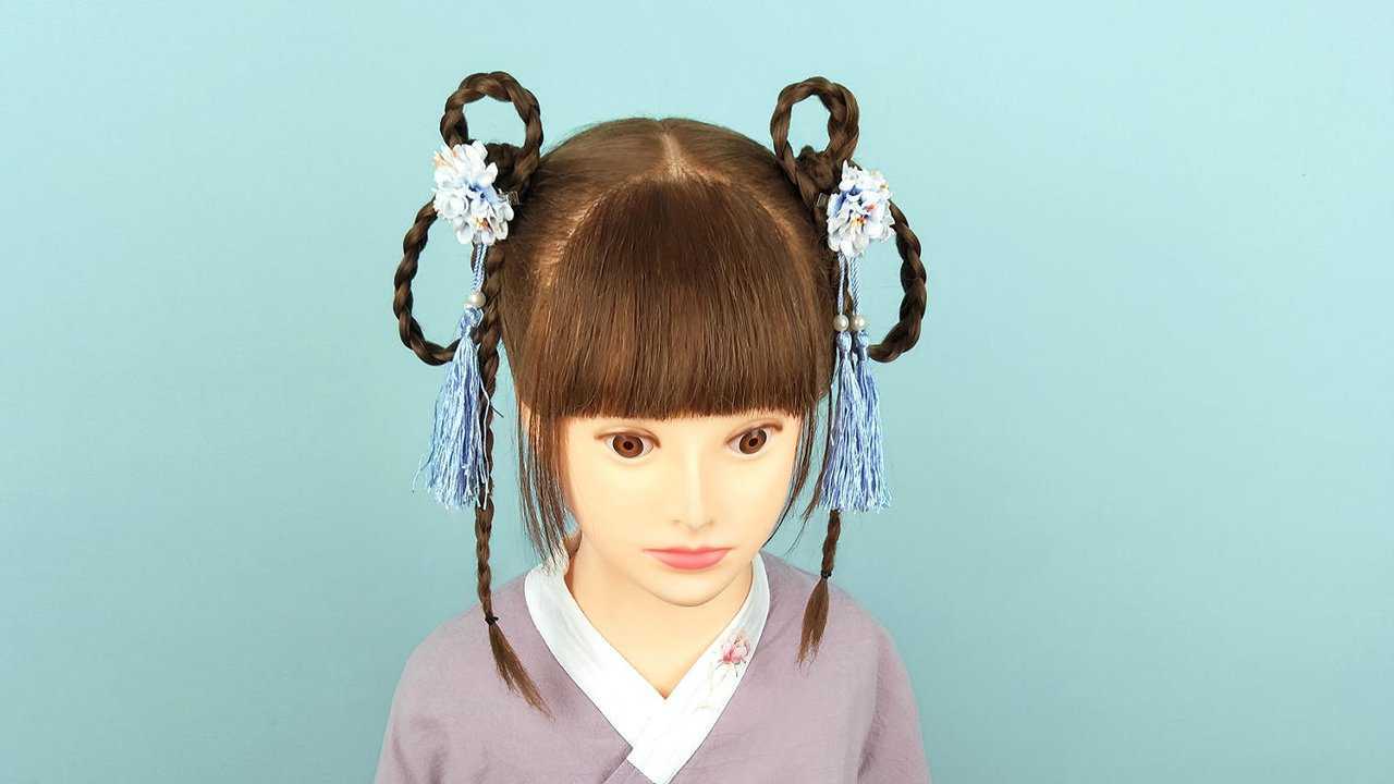 超级简单的儿童古风发型女童发型绑扎方法