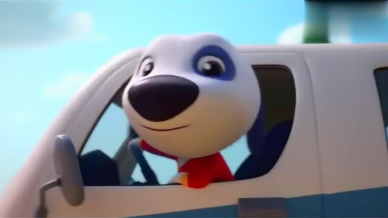 会说话的汤姆猫笨狗狗帮人推车