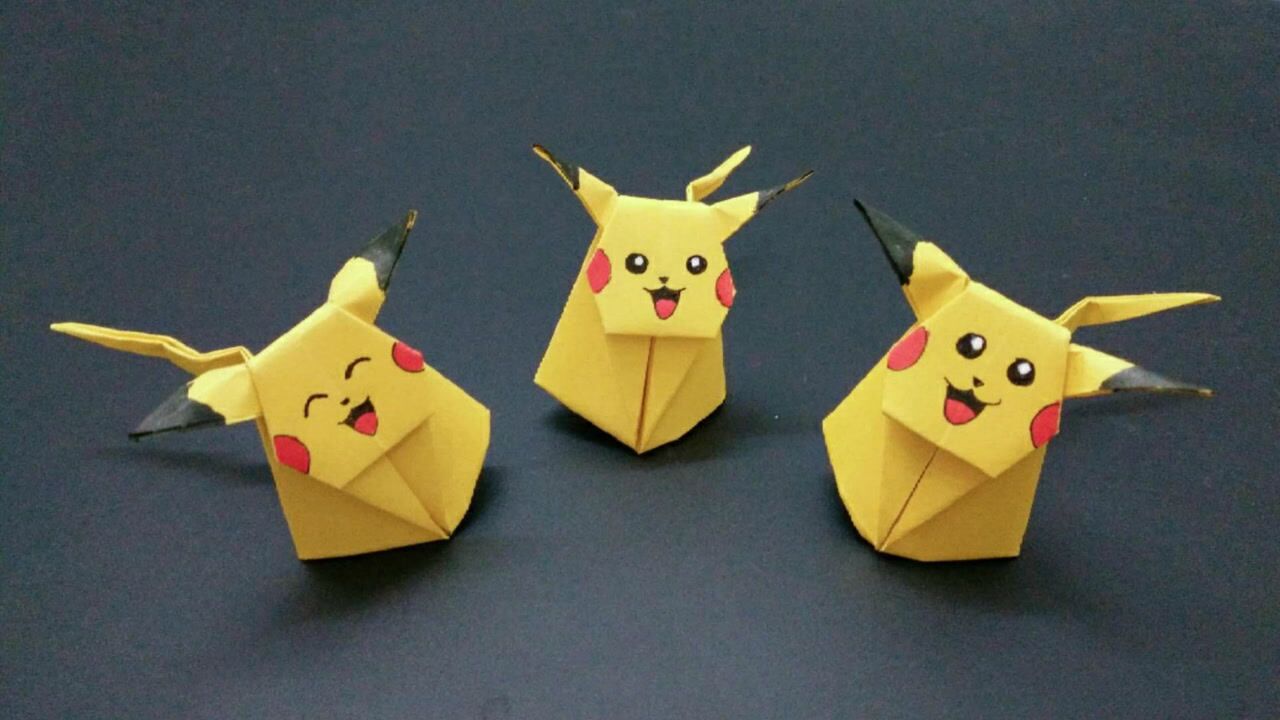 一张纸不粘不剪折出立体皮卡丘,这才是折纸境界,孩子越学越聪明