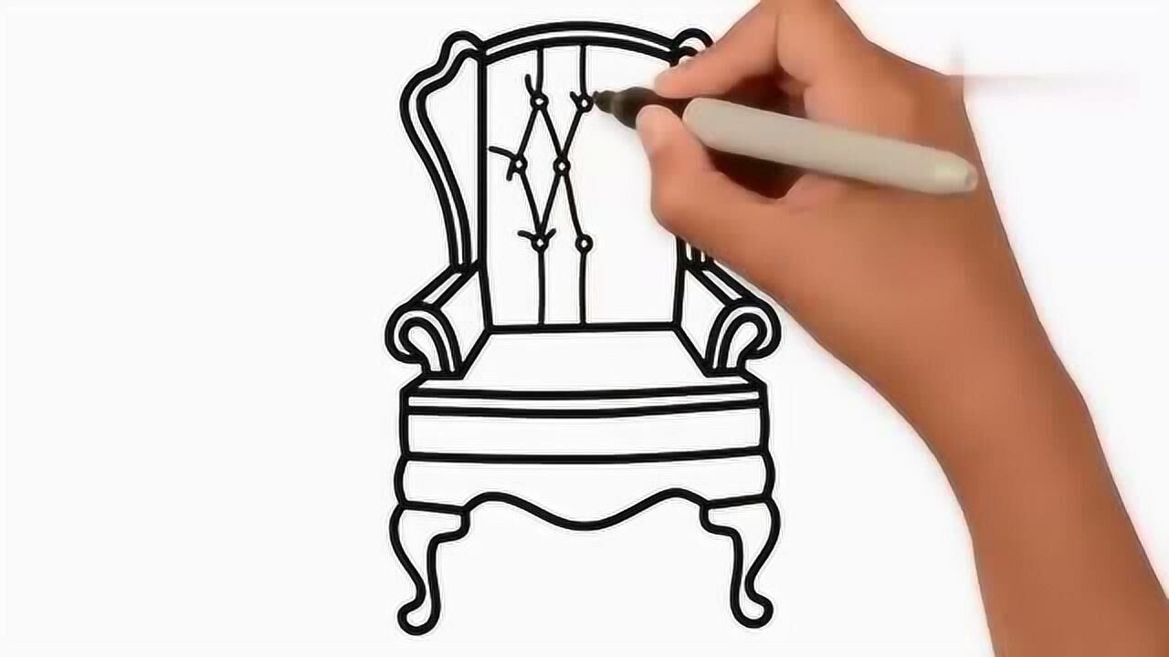 亲子简笔画:国王的椅子,涂颜色右脑启蒙_腾讯视频