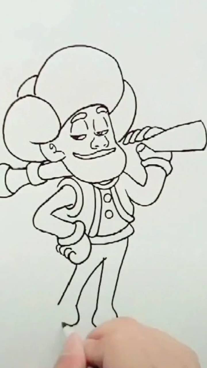 手绘简笔画,光头强