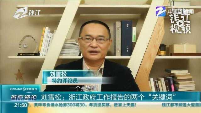 刘雪松解读浙江政府工作报告的两个“关键词”