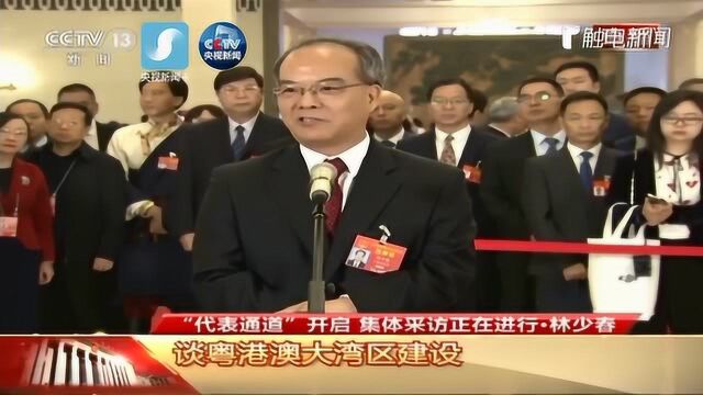 广东省常务副省长林少春亮相“代表通道”谈大湾区建设