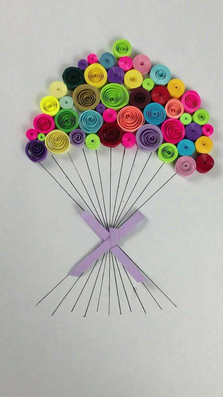 衍纸画手工教程之气球的制作