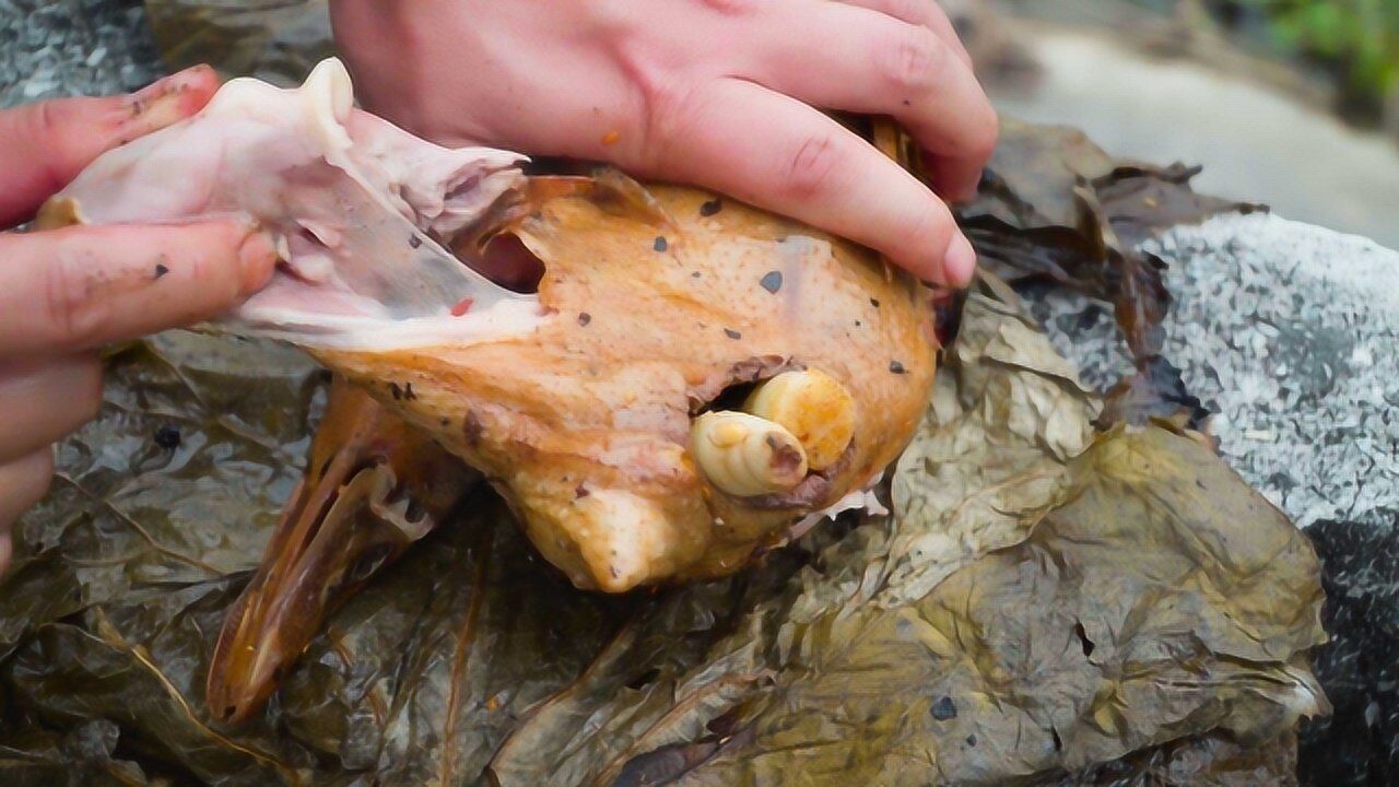 叫花鸭最过瘾的吃法塞入冬笋一起烤撕开鸭腿一刻忍不住了