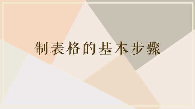 初学者制作表格的步骤有哪些?