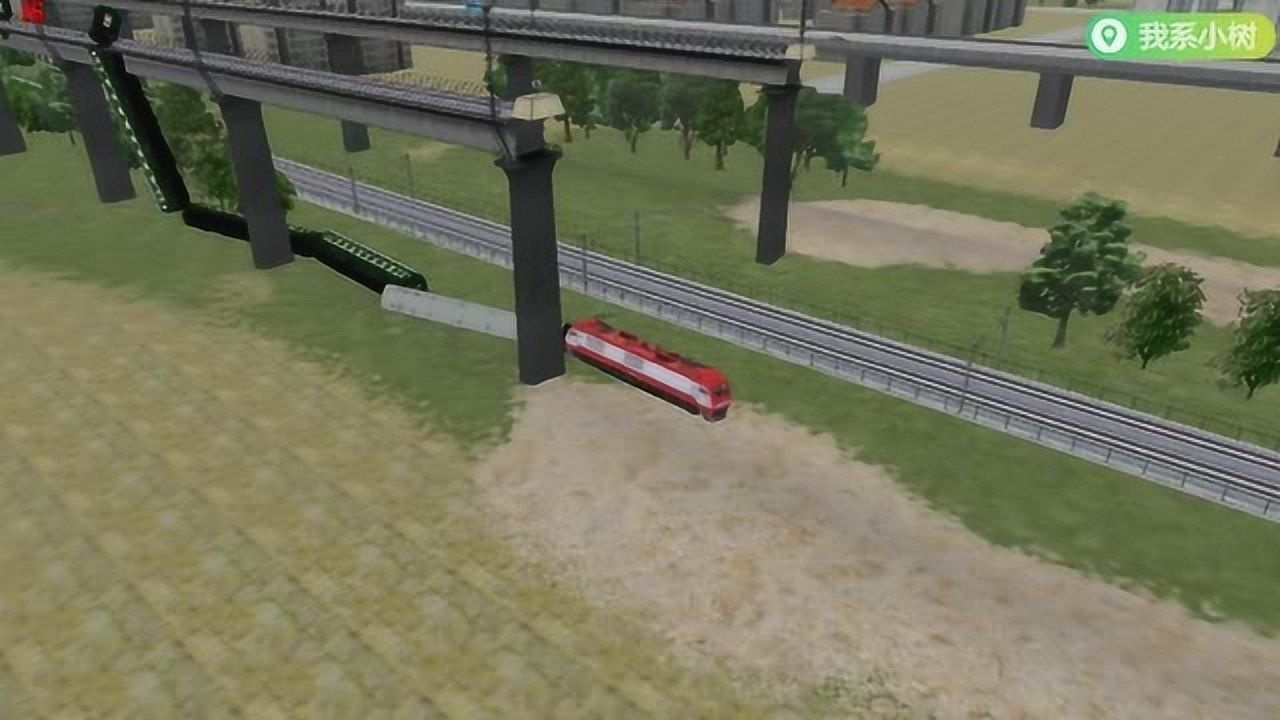 模拟火车绿皮车脱轨事故片段一