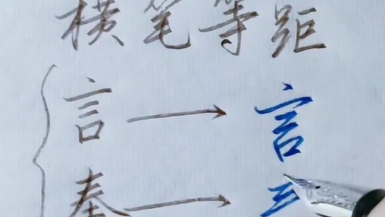行书实用技巧教学对于横画较多的字需要注意这一点