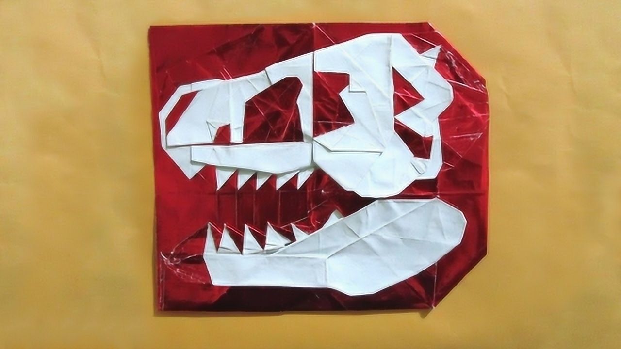 高难度折纸教程:折纸恐龙头骨化石教程,第一部分