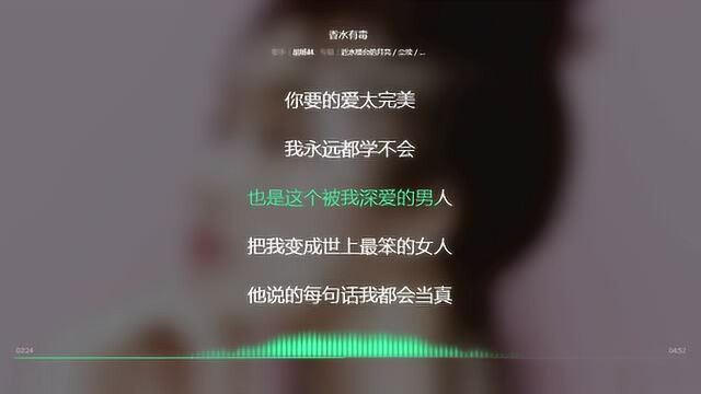 香水有毒 胡杨林 2006年度最受欢迎歌曲 动态歌词