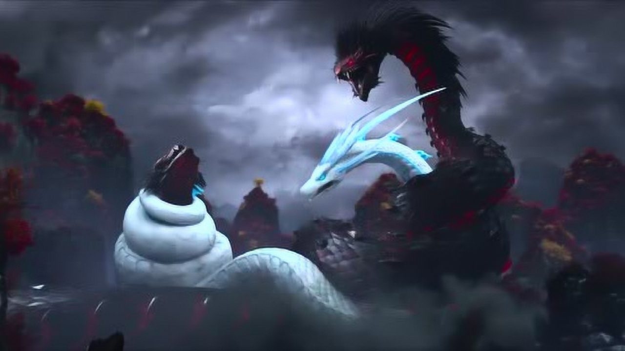 白蛇缘起小白对抗巨蟒怎料它还有个头这下被欺负打回原形