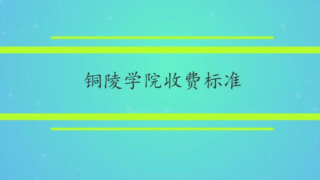 铜陵学院收费标准