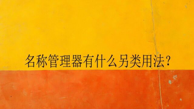 名称管理器有什么另类用法?