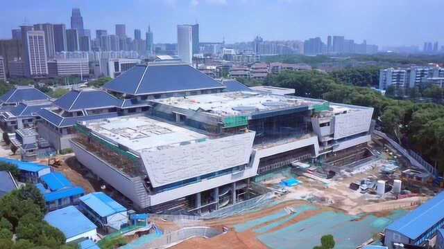 湖北省博物馆三期扩建工程外立面装修进入收尾阶段