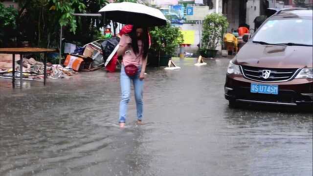 大风大雨,带你来东莞看海,内涝成海!