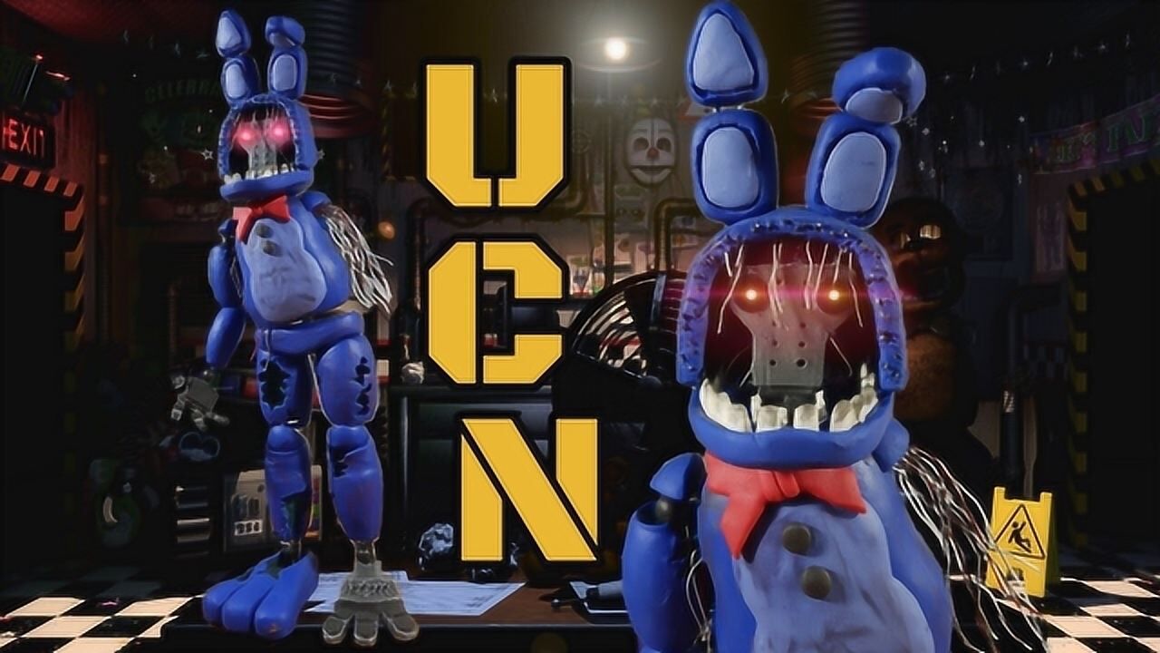 手办用软泥和铁丝打造玩具熊的五夜后宫枯萎的邦尼