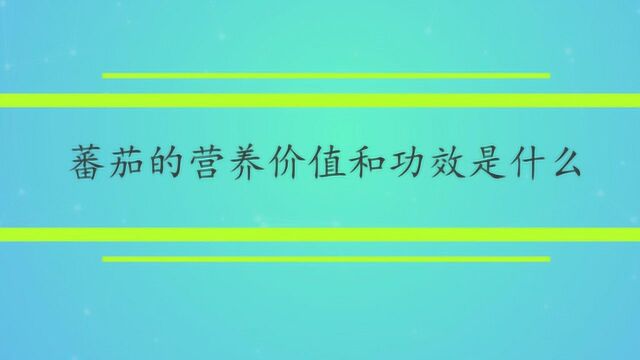 蕃茄的营养价值和功效是什么