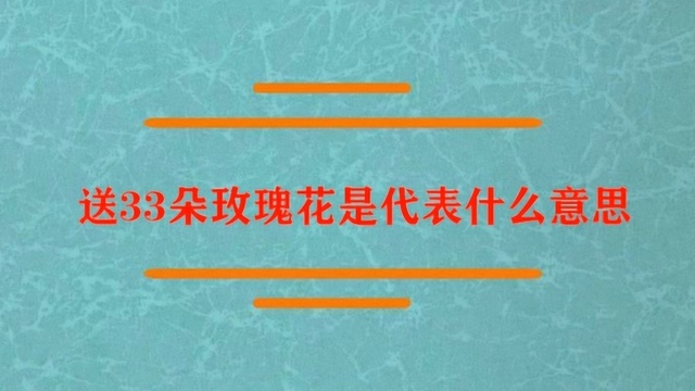 送33朵玫瑰花是代表什么意思?