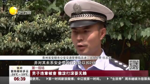 男子违章被查,撒泼打滚耍无赖