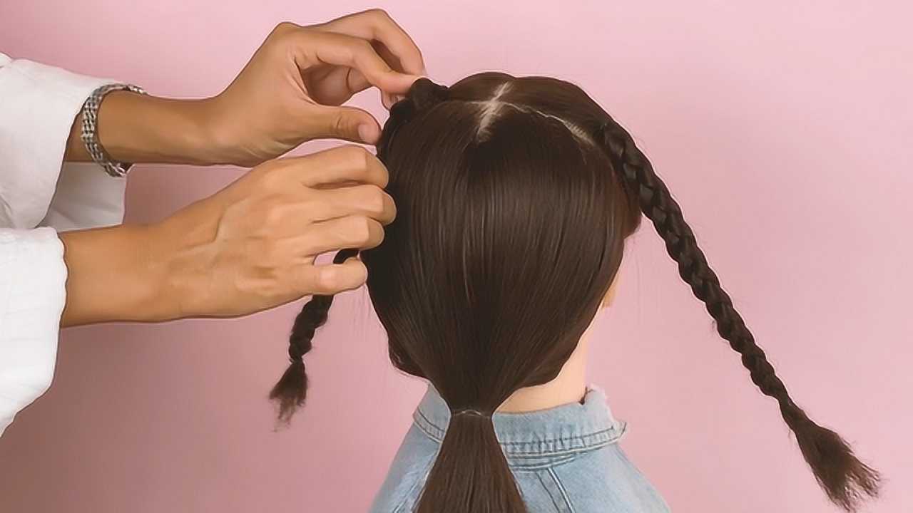 小女孩爱心发型扎发简单又漂亮非常适合没时间打理女儿的宝妈
