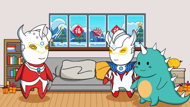 泰迦奥特曼和小恐龙悄悄聚会被发现泰罗教导对抗病毒要听话